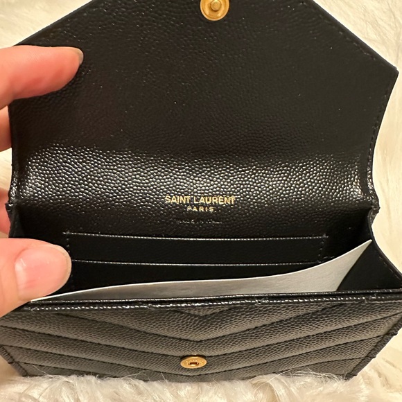 NWT Yves Saint Laurent Black Leather Wallet - Picture 6 of 13